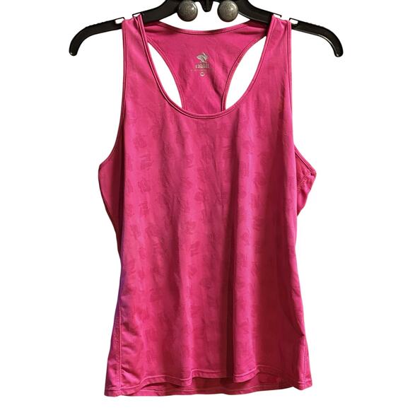Rabbit Tops - Rabbit Womens Razor Tank Size M Hot Pink Sleeveless Perforated Logo All Over